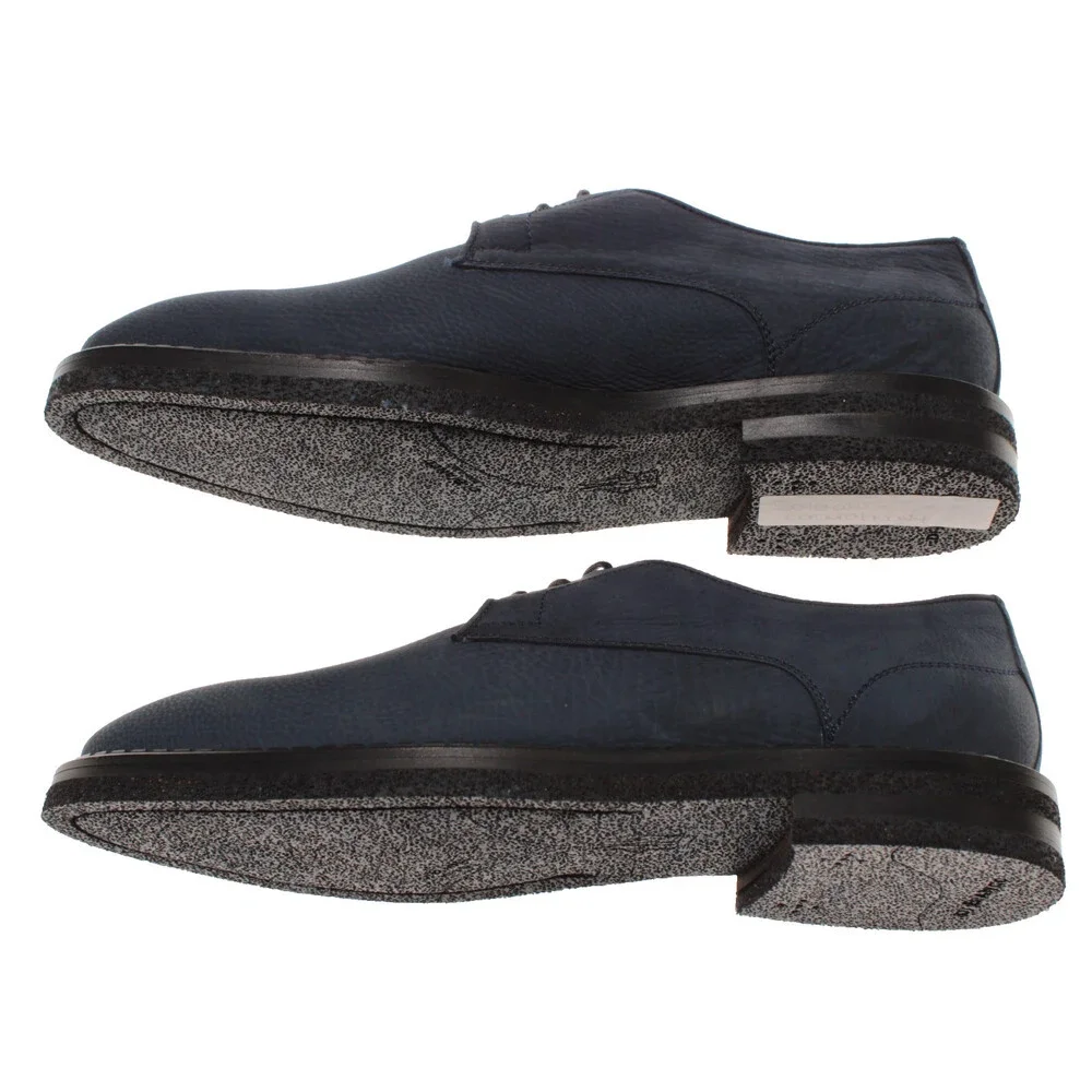 Di Bianco NWD Soverato Lace Up Derby Dress Shoes Size 9 in Navy Blue Leather